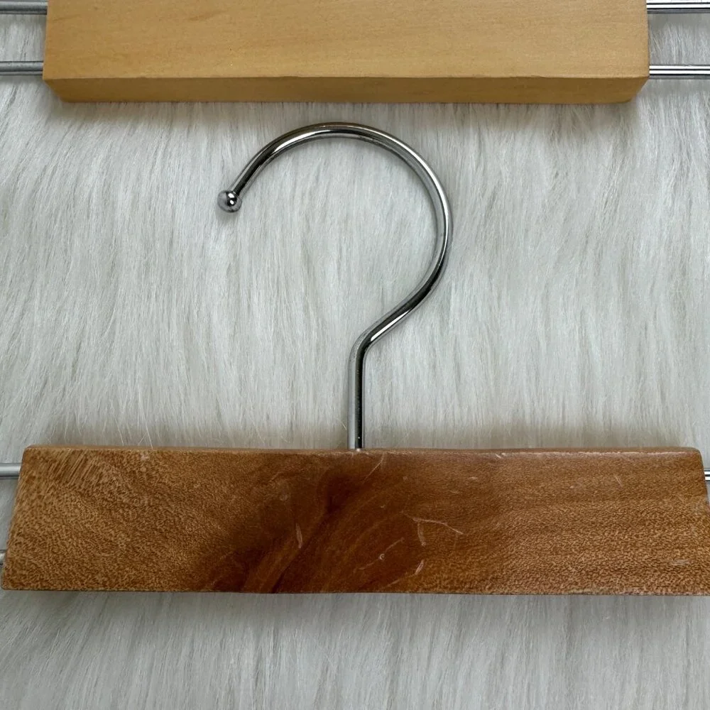 Lot of 4 Wooden Coat Suit Jacket Hangers 3 Pant Hangers 1 Tie Hanger Used